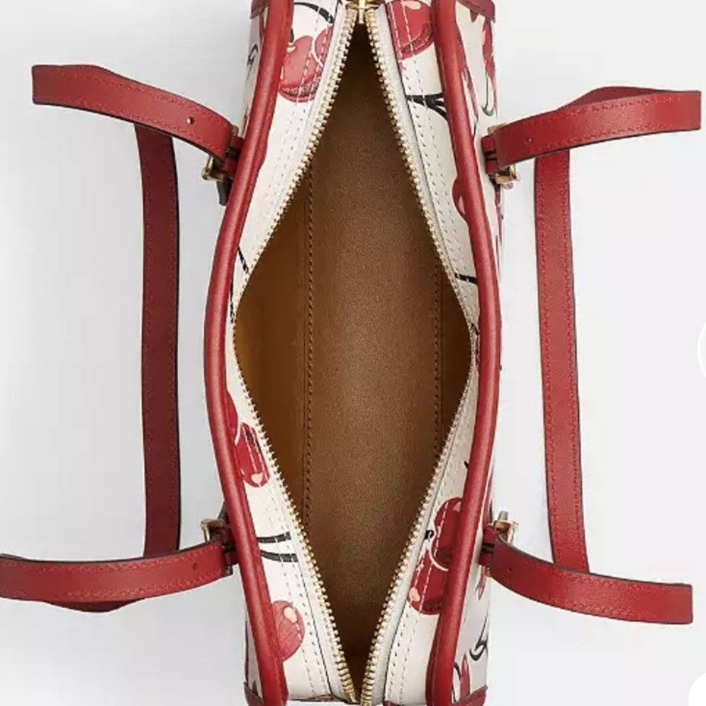 Coach Leather Swing Zip Bag With Cherry Print NWT - Picture 5 of 16